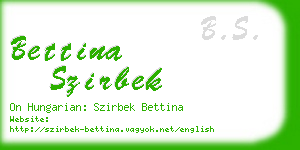 bettina szirbek business card